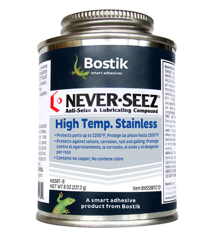 Bostik Never-Seez NSSBT-8 High Temperature Stainless - 8 oz Brush Top Can