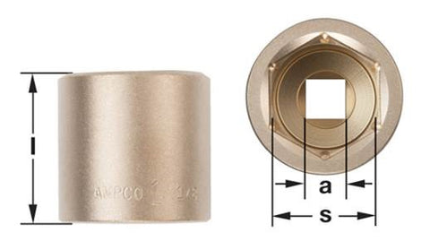 SS-3/8D25MM - AMPCO Socket Std 3/8D 25mm